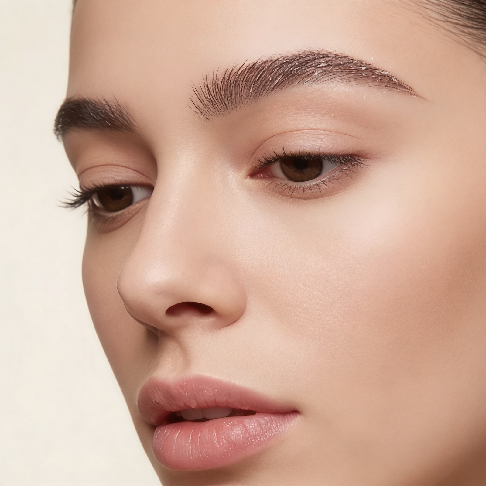 No picking or scratching brows during healing