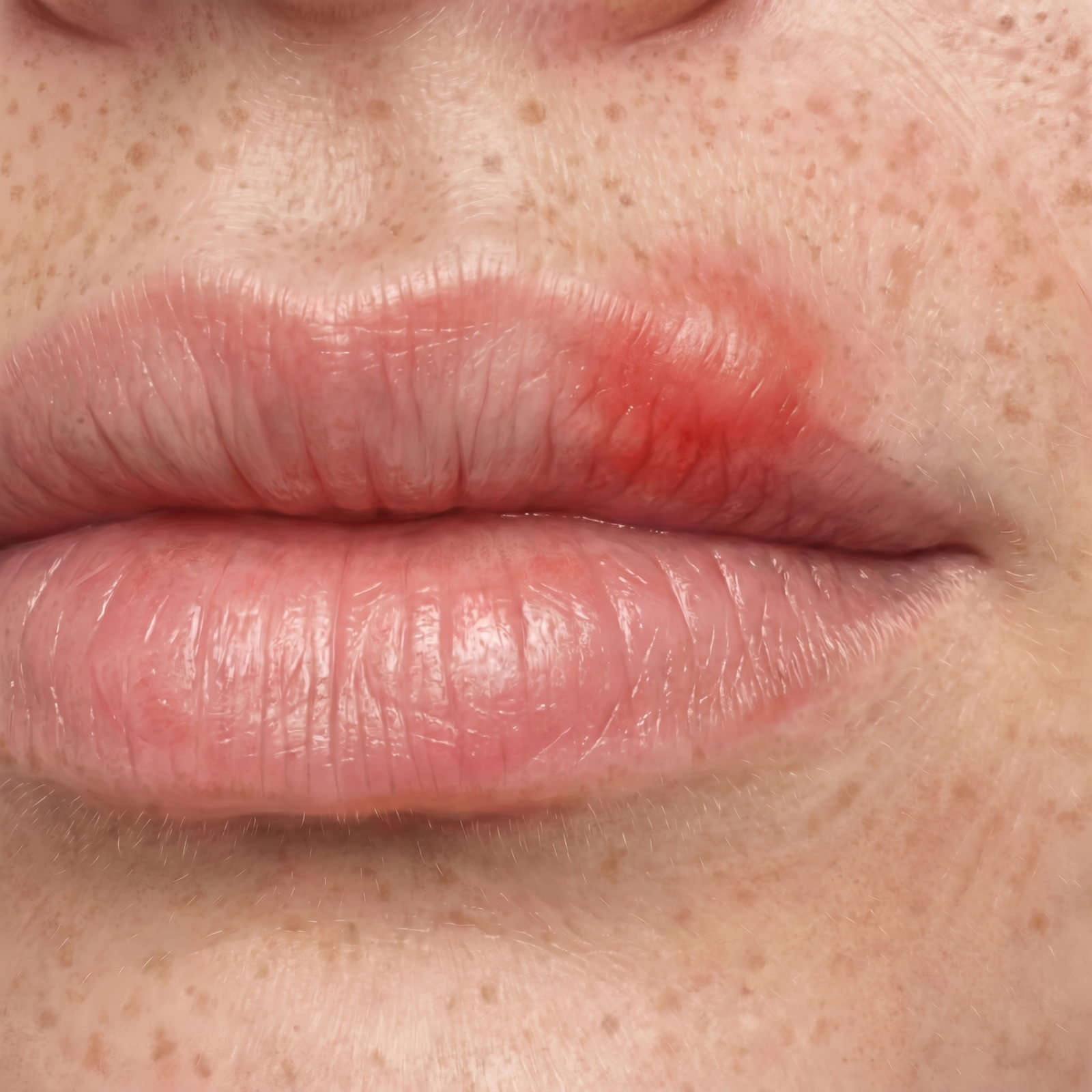 Cold sore stage 2 redness
