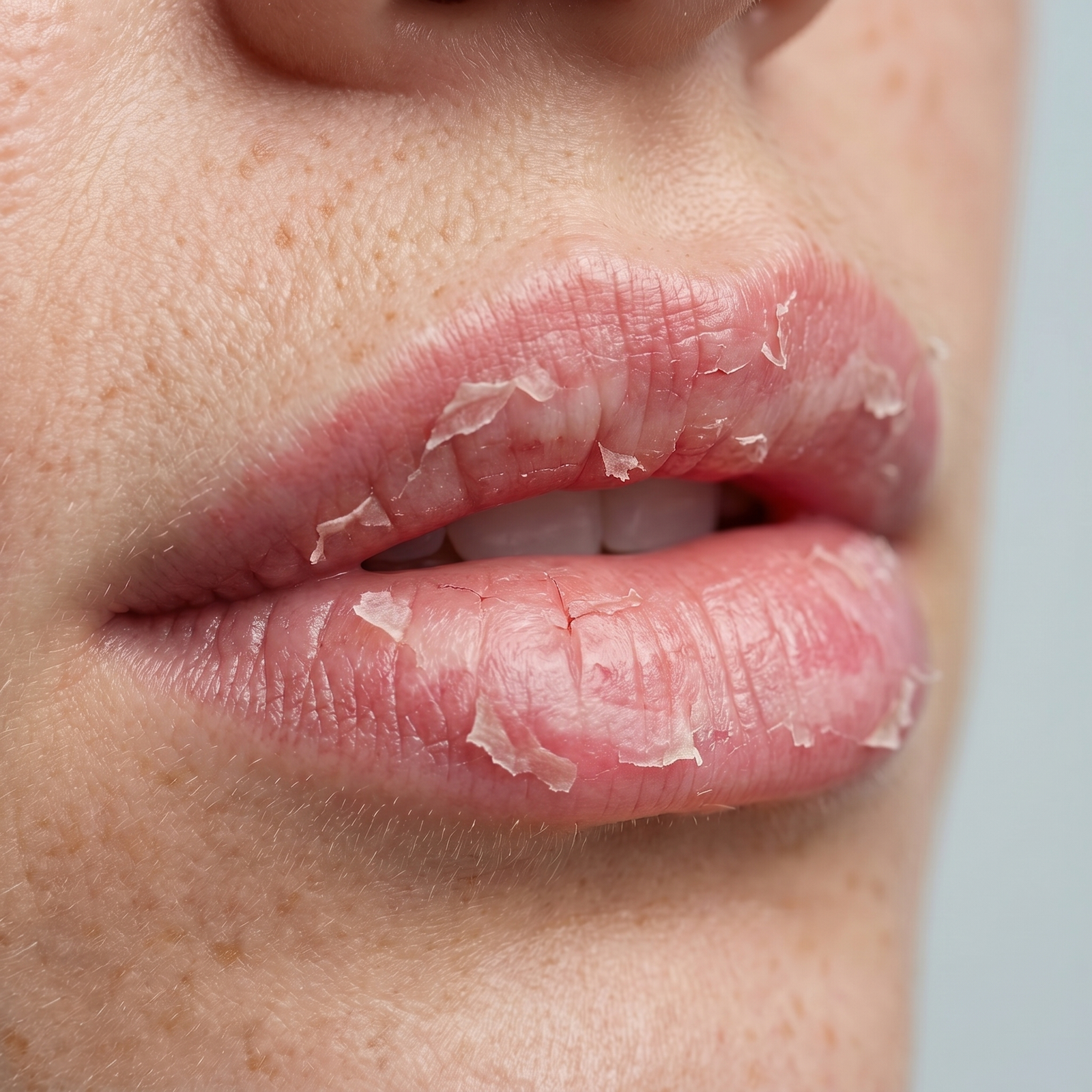 Lip blush healing days 4-7 peeling flaking