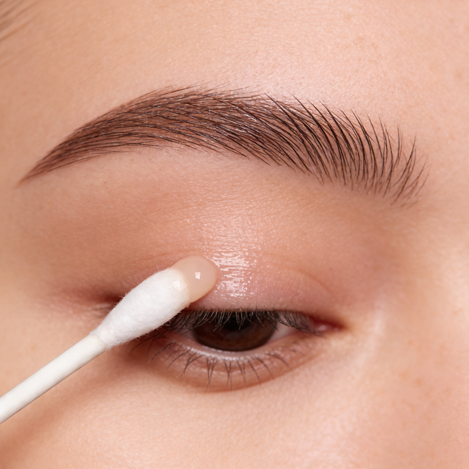 Apply balm — rice grain amount on dry brows