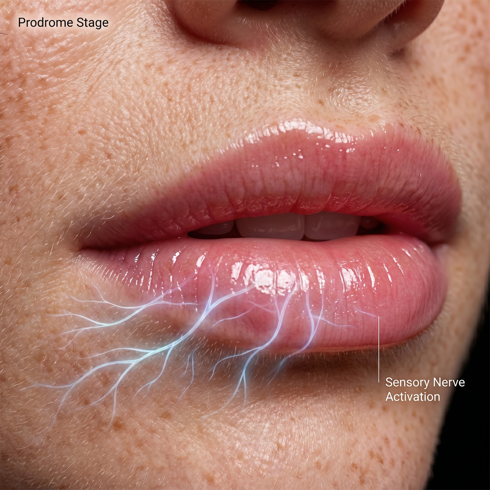 Cold sore stage 1 tingling prodrome