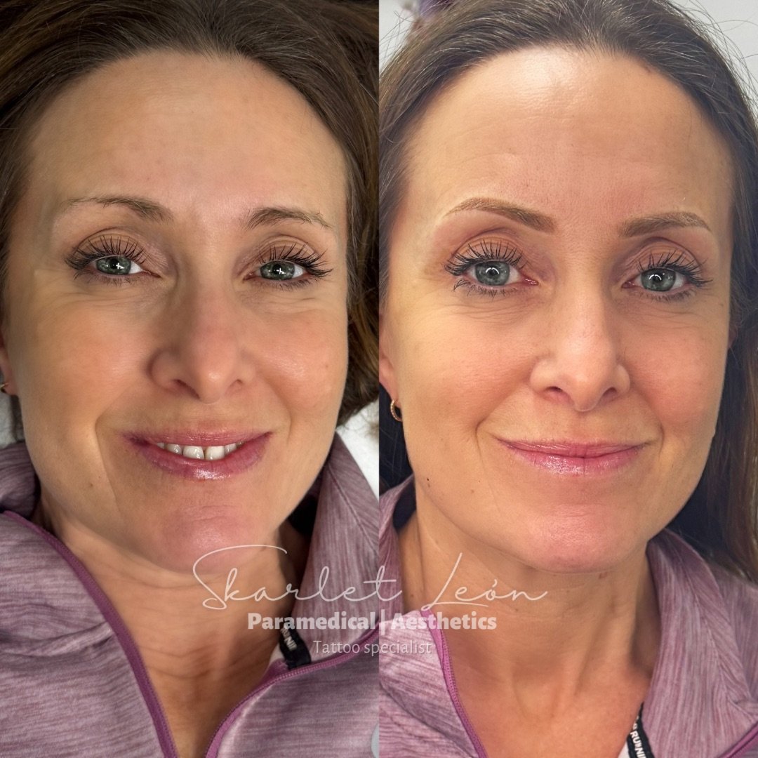 Powder brows before and after — Skarlet Leon Bournemouth
