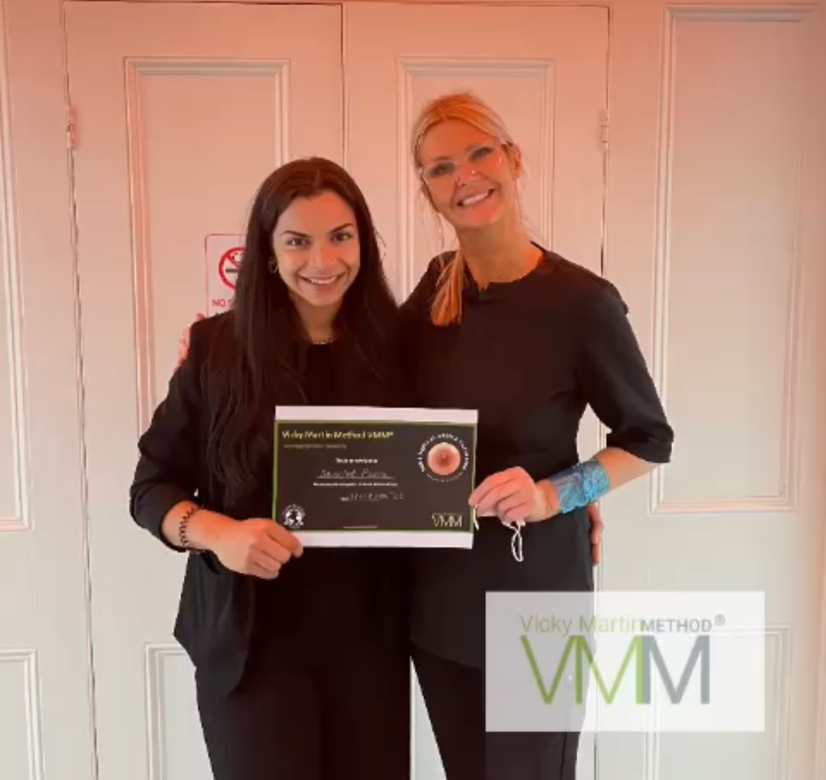 Skarlet Leon with Vicky Martin paramedical tattoo trainer